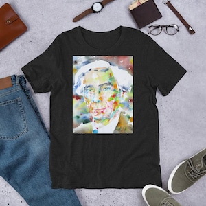 UNISEX t-shirt - BERTRAND RUSSELL watercolor portrait - tshirt cloth clothing dress t shirt suit apparel art print painting writer