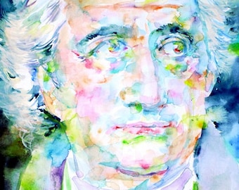 Retrato en acuarela de GOETHE - PÓSTER - ¡Varios tamaños disponibles! Impresión artística, pintura, filósofo, escritor, poeta, doctor Fausto, filosofía.