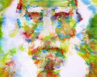 LEO TOLSTOY watercolor portrait - POSTER - various sizes! art print lev