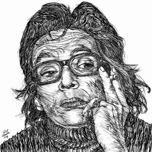 MARGUERITE DURAS ink portrait - POSTER - various sizes available! art print drawing painting writer book writing Hiroshima mon amour novel