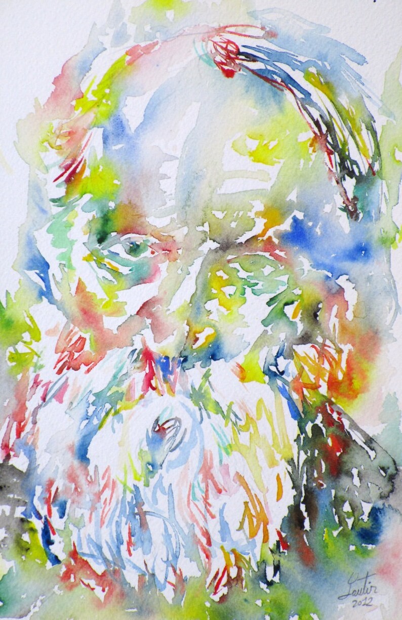various sizes available POSTER MARTIN BUBER watercolor portrait art print