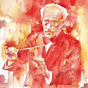 ARTURO TOSCANINI watercolor portrait - poster - various sizes available! art print