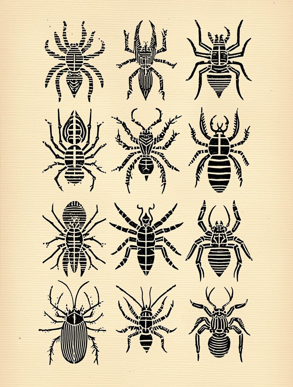 Printable - Ink FANTASY SPIDERS & INSECTS - Digital Download - Scalable ...