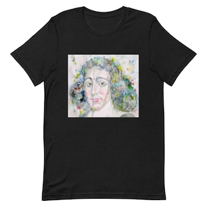 UNISEX t-shirt - BARUCH SPINOZA watercolor painting portrait - tshirt t shirt t-shirts man woman shirts suit clothing dress philosopher