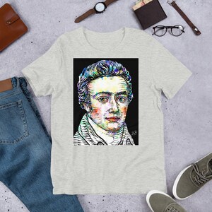 UNISEX t-shirt - SAMUEL Taylor COLERIDGE acrylic & ink painting portrait - tshirt t shirt t-shirts man woman shirts suit dress poet poetry