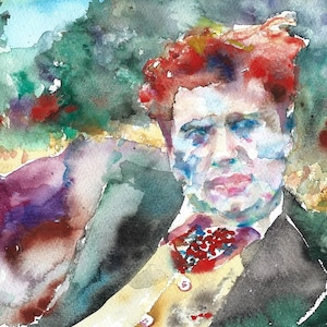 DYLAN THOMAS watercolor portrait - POSTER - various sizes available! art print painting poet poetry