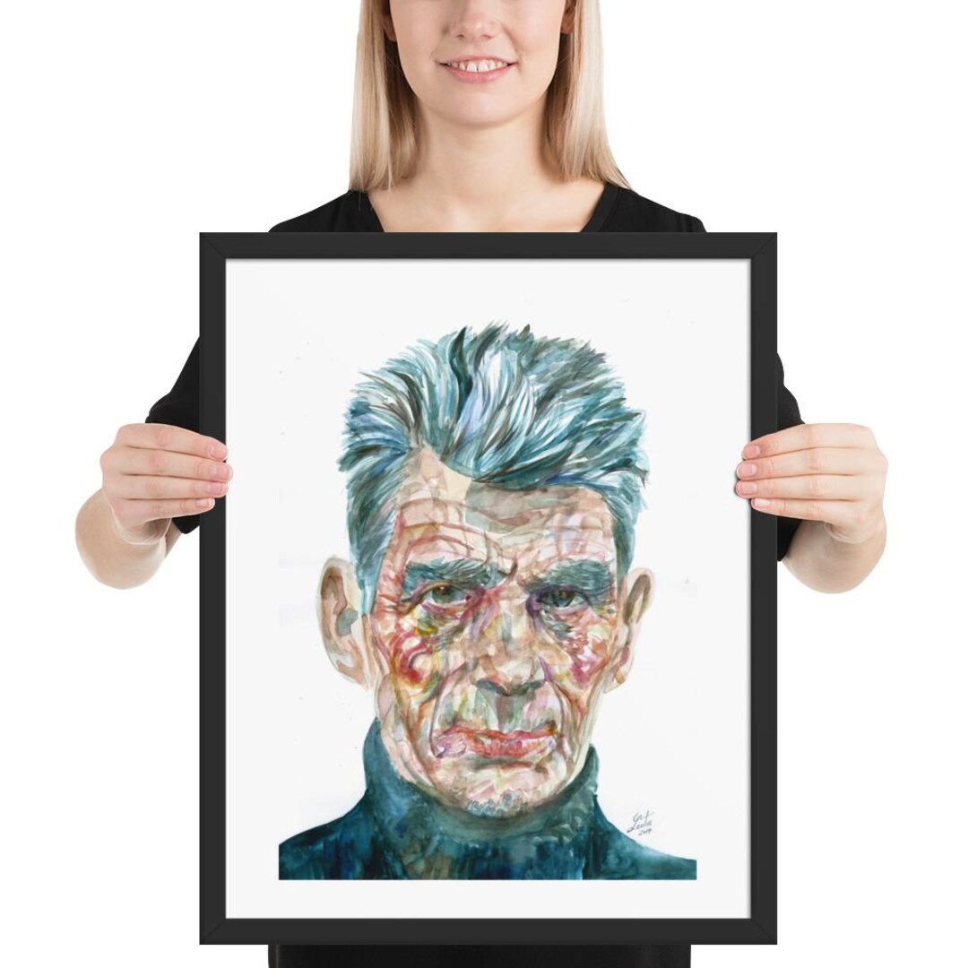 SAMUEL BECKETT Watercolor Portrait - FRAMED Poster - Various Sizes! Art ...