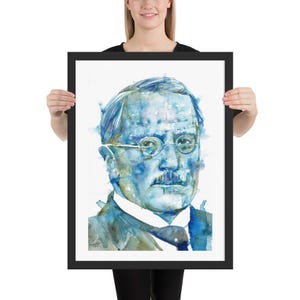 CARL JUNG  watercolor portrait - FRAMED poster - various sizes! art print psychology psychiatry psychologist gustav iching i ching