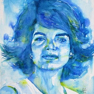 JACQUELINE KENNEDY ONASSIS watercolor portrait - poster - various sizes available!