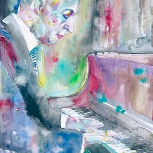 SERGEI RACHMANINOFF watercolor portrait - POSTER - various sizes available! art print  piano
