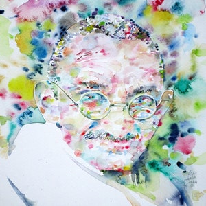 MAHATMA GANDHI watercolor portrait - POSTER - various sizes available!
