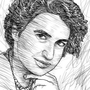 ROSALIND FRANKLIN ink portrait - POSTER - various available sizes! art print painting illustration chemist scientist dna rna x-ray