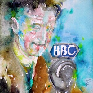 GEORGE ORWELL watercolor portrait - POSTER - various sizes available! art print