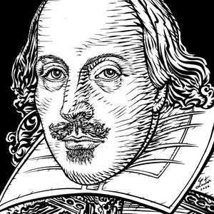 WILLIAM SHAKESPEARE ritratto a inchiostro - POSTER - varie dimensioni disponibili! sprint artistico