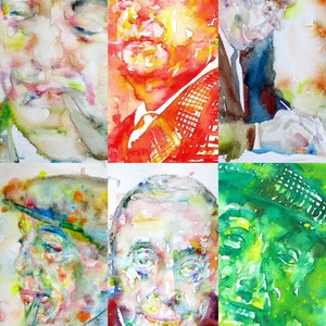 Six Times PABLO NERUDA - collage POSTER painting - various sizes ! art print