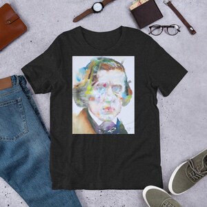 UNISEX t-shirt - FREDERIC CHOPIN watercolor portrait - tshirt t shirt t-shirts apparel shirts suit dress composer classical music