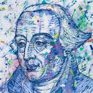 JOSEPH-LOUIS LAGRANGE watercolor and ink portrait - Poster - various sizes available! art print
