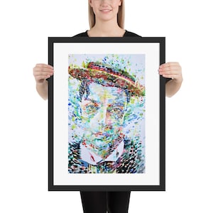 BUSTER KEATON watercolor portrait - FRAMED poster - various sizes! art print painting illustration drawing cinema actor hollywood movie film