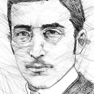 STEFAN ZWEIG Bleistift Portrait - POSTER - verschiedene Größen erhältlich! Druck Malerei Schriftsteller