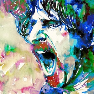 FRANK ZAPPA watercolor portrait - POSTER - various sizes! art print painting