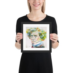 HECTOR BERLIOZ watercolor portrait - FRAMED poster 10x10 inches ! print painting