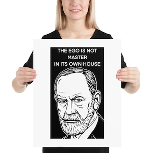 SIGMUND FREUD quote .1 - POSTER - ink portrait - various sizes available! print painting phrase psychology psychologist