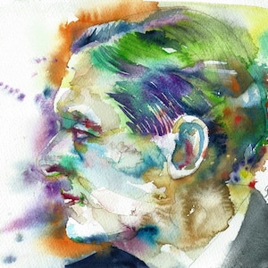 T. S. ELIOT watercolor portrait - POSTER - various sizes available! art print waste land