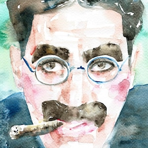 GROUCHO MARX watercolor portrait - POSTER - various sizes available! art print