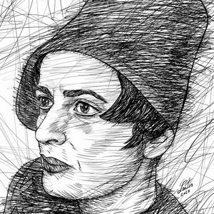 AYN RAND ink portrait - Poster - various sizes available! art print drawing painting author book writer writing objectivism