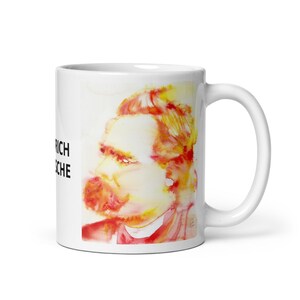 MUG - FRIEDRICH NIETZSCHE watercolor portrait - various sizes available! white glossy mugs cup cups of coffee breakfast print zarathustra
