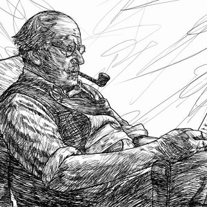 CARL JUNG ink portrait - POSTER - various sizes available! art print gustav drawing painting psychology psychologist