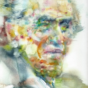 CHARLES BUKOWSKI watercolor portrait - POSTER - various sizes available - print!