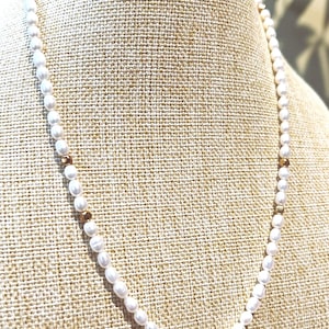 Freshwater pearl necklace- Pearls, Tiny pearls, Mini pearls, Small, Delicate, Pearl necklace, White, Beaded, Dainty, Bride necklace