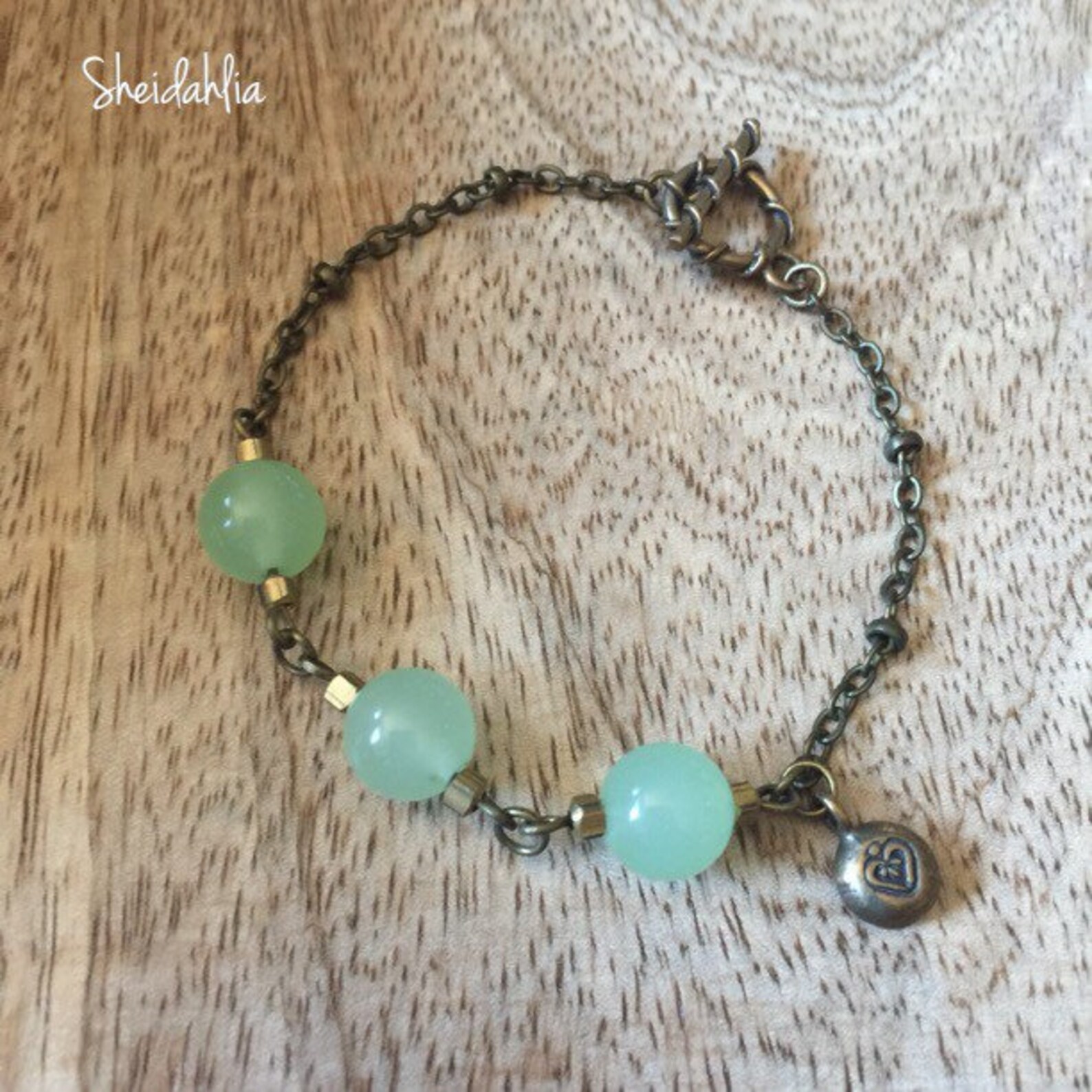 Green Bracelet Green Stone Beaded Stone Bracelet Chain - Etsy