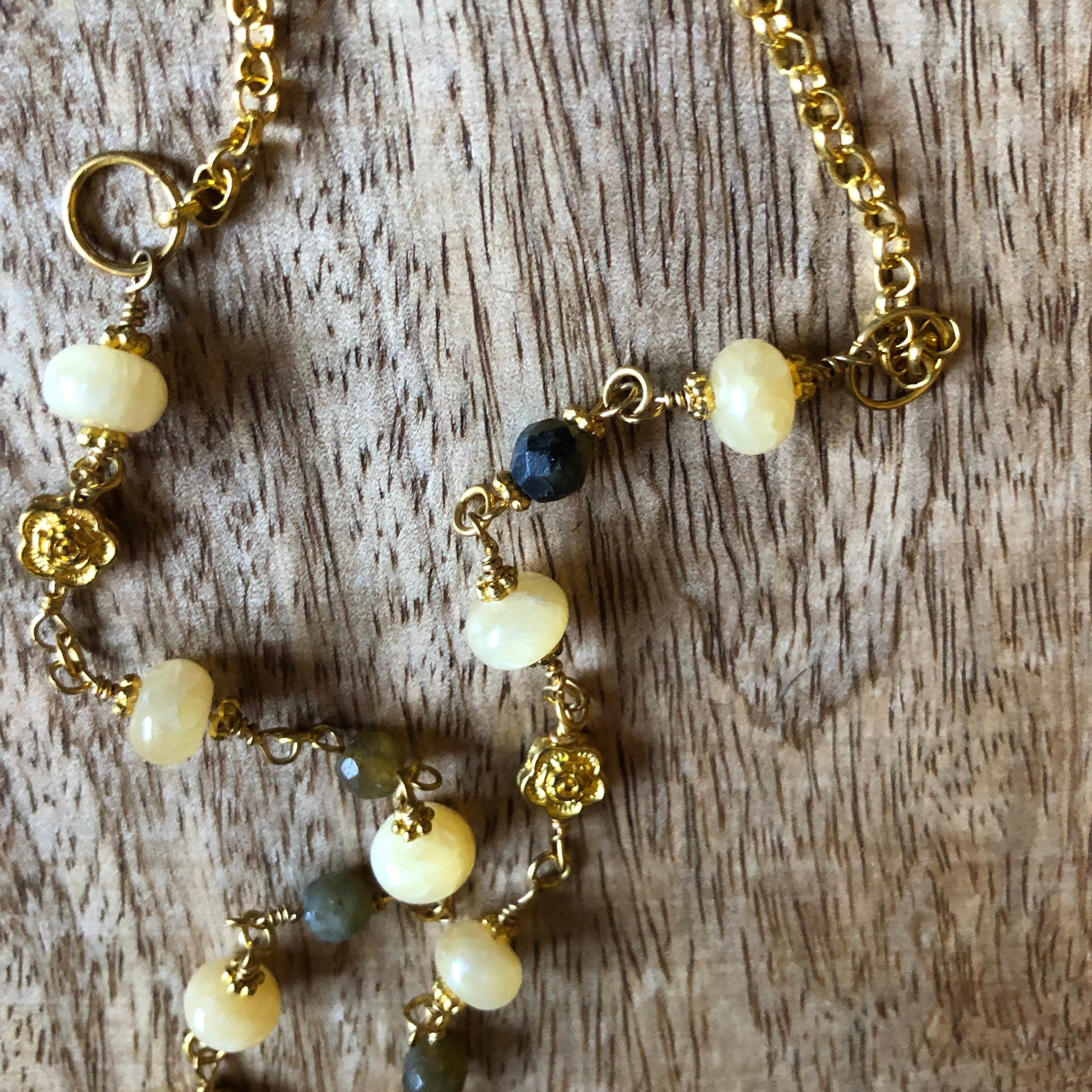 Labradorite Bib Necklace,Natural Labradorite Necklace,Labradorite handmade Necklace,Faceted Labradorite necklace,Yellow Labradorite Necklace