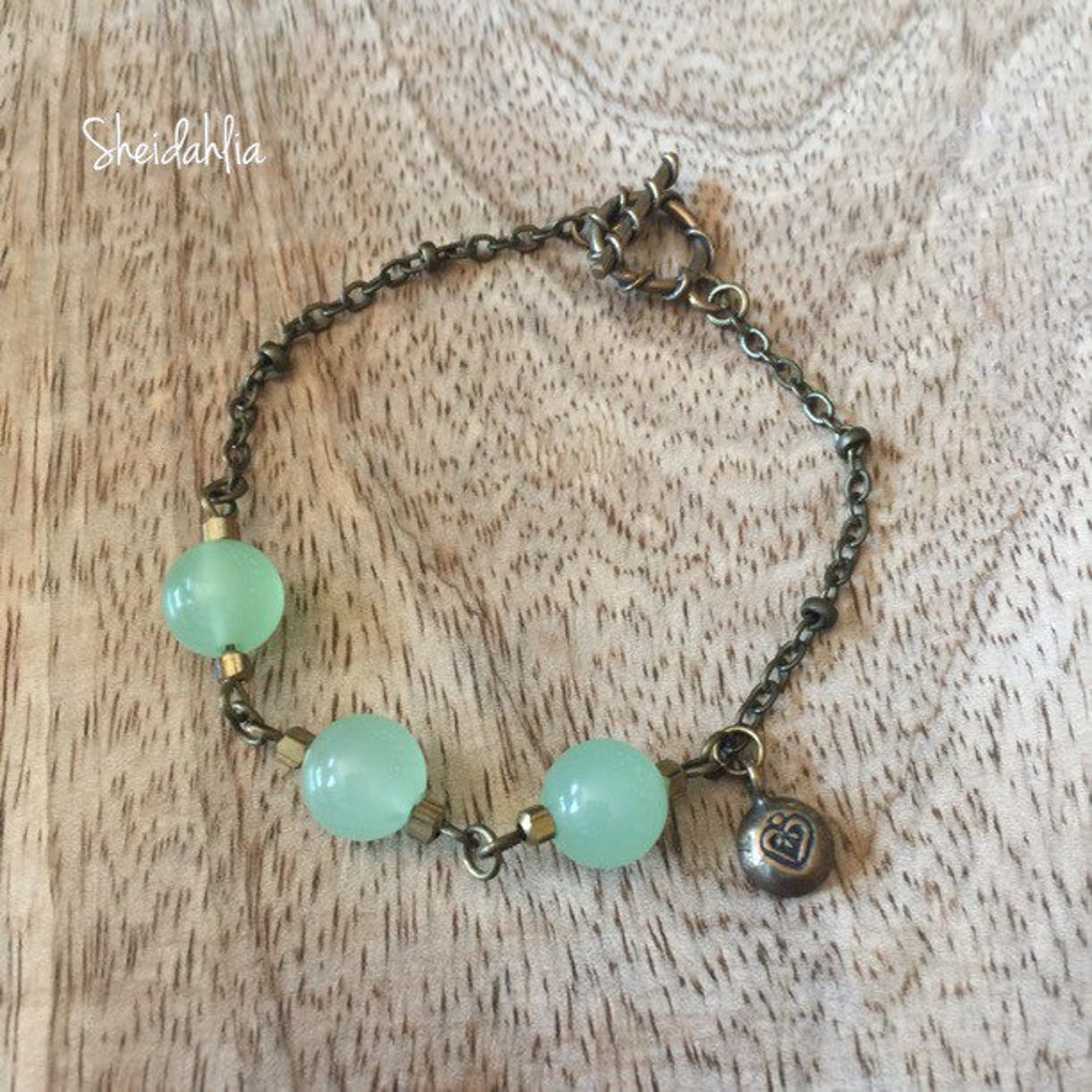 Green Bracelet Green Stone Beaded Stone Bracelet Chain - Etsy