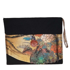 Japanischer Seidenblumenpassbeutel, Reise-Geldbörse, Kimono-Stoff-Brieftasche, zwei Designs und Farben erhältlich
