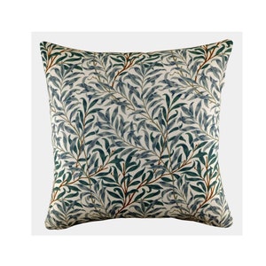 William Morris Willow Bough Cushion Leaf Print Zippered Pillow Cover 100% Cotton, Various Sizes, Victorian Decor image 1