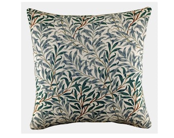 William Morris Willow Bough Cushion Leaf Print Zippered Pillow Cover 100% Cotton, Various Sizes, Victorian Decor