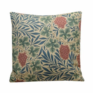 William Morris Vine Cushion Fruit and Leaf Print Designer Pillow Cover 18x18, Double-sided