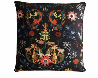 Mind the Gap Transylvania Folk Cushion Linen Floral Designer Pillow Cover 16x16, 18x18