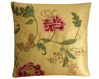 Silk Floral Pillow Etsy