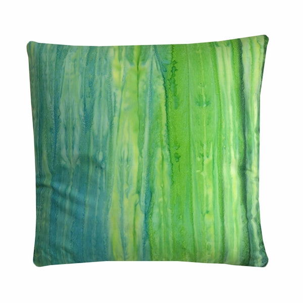 Green - Cotton Hand Batik Cushion Cover (18 x 18 in) 02