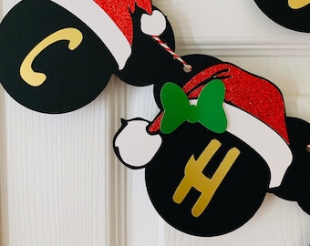Mickey Mouse Merry Christmas Banner Mickey Mouse Theme Christmas Party Decorations Mickey Merry Christmas Banner Mickey Theme Holiday Banner