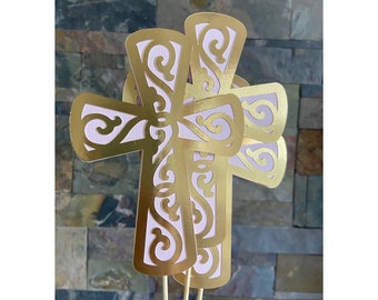 Baptism Centerpieces, First Communion decorations, Baptism Cross centerpieces, Religious celebration centerpieces die cuts, cross die cuts