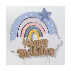 Regenbogen Boho Cake Topper Boho Party Dekoration Boho Regenbogen Thema Party Dekor Regenbogen Happy Birthday Cake Topper Regenbogen Regenbogen Fotorequisite