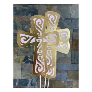 Baptism Centerpieces, First Communion decorations, Baptism Cross centerpieces, Religious celebration centerpieces die cuts, cross die cuts