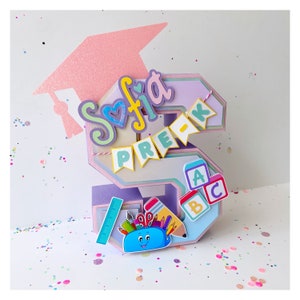 Pré-escolar Graduação 3D Carta Jardim de Infância Decorações para Festa de Graduação Pré-escolar Personalizado 3d Letra Graduação 2025 Festa Temática Classe de 2025