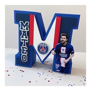 Carta 3D de futebol, decorações de festa de aniversário de futebol esportivo, carta 3d personalizada, festa temática de futebol, festa de aniversário com tema esportivo