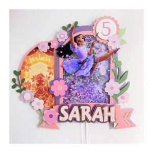 Encanto Isabella Cake Topper, Encanto Party Decorations, Encanto theme birthday party, Encanto shaker cake topper, Isabella madrigal party